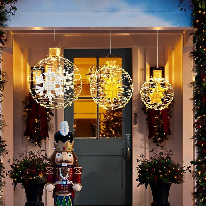 FestiveSpheres – Set di 3 sfere luminose a LED per decorazioni natalizie 2