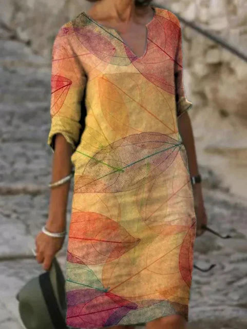 Fiorina | Abito Casual con Stampa Botanica – Comodo e Fresco per Ogni Occasione 3