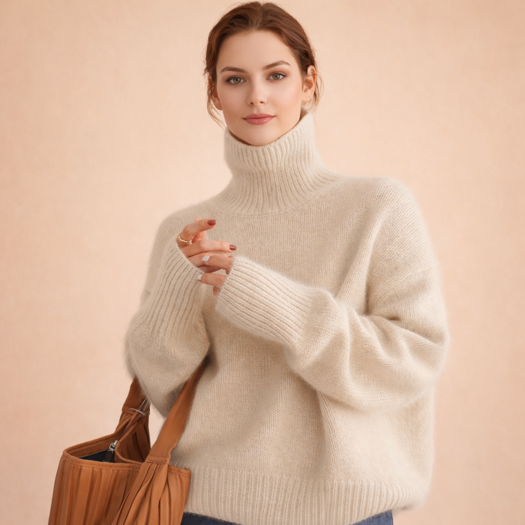 Maglione Donna in Cashmere Collo Alto Morbido - Vesarelli