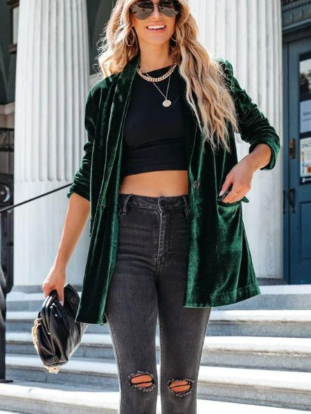 Blazer Donna in Velluto Elegante Vestibilità Classica - Vesarelli