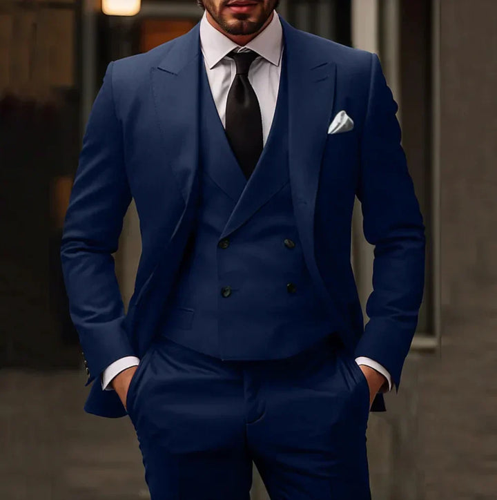 Completo Uomo Blazer Gilet e Pantaloni Classico Slim