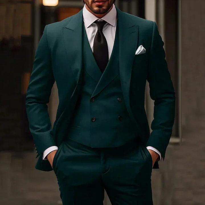 Completo Uomo Blazer Gilet e Pantaloni Classico Slim
