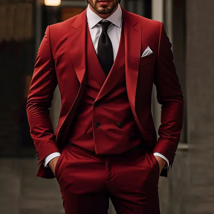 Completo Uomo Blazer Gilet e Pantaloni Classico Slim