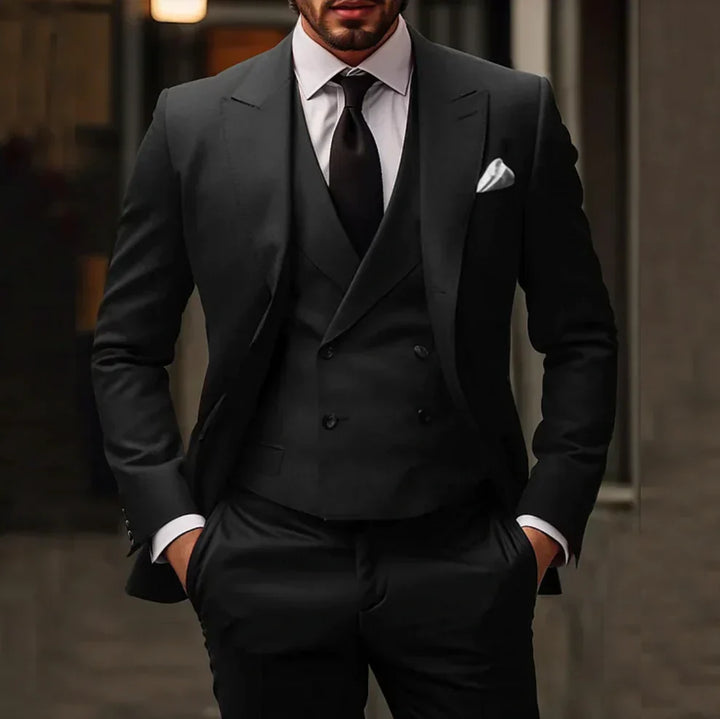 Completo Uomo Blazer Gilet e Pantaloni Classico Slim - Vesarelli