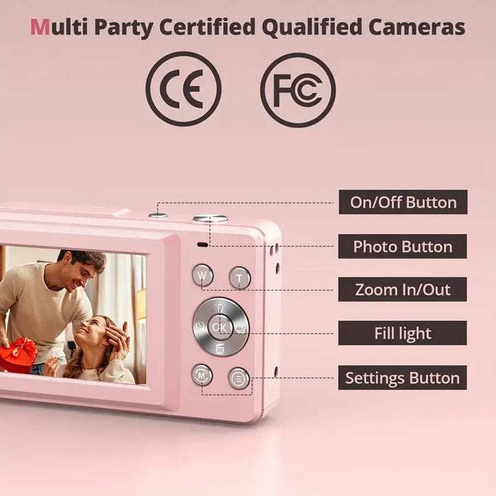 Fotocamera Digitale Compatta Vintage Leggera con Video 1080p – Ideale per Fotografie Nostalgiche e Portatile 3