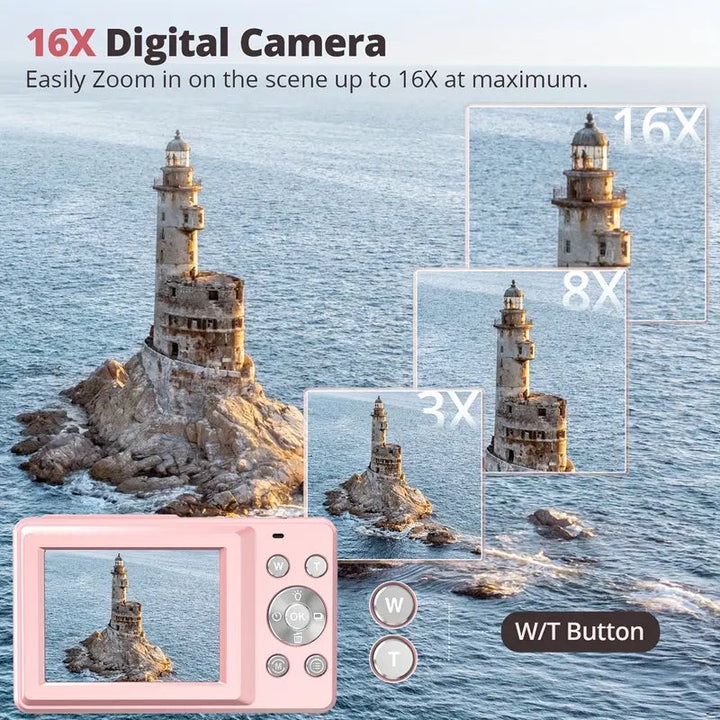 Fotocamera Digitale Compatta Vintage Leggera con Video 1080p – Ideale per Fotografie Nostalgiche e Portatile 4