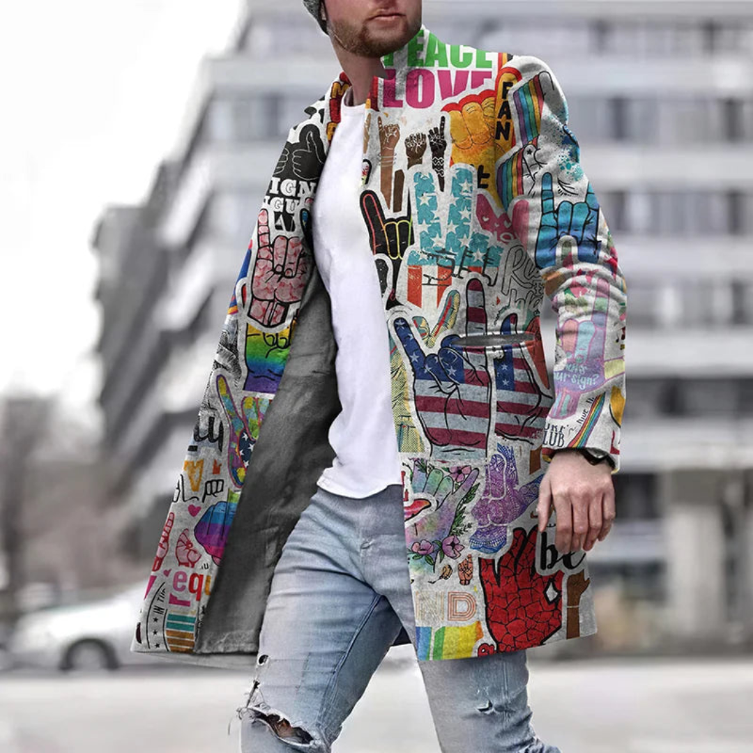 Giacca Uomo Tessuto Grafico Elegante Moderno - Vesarelli