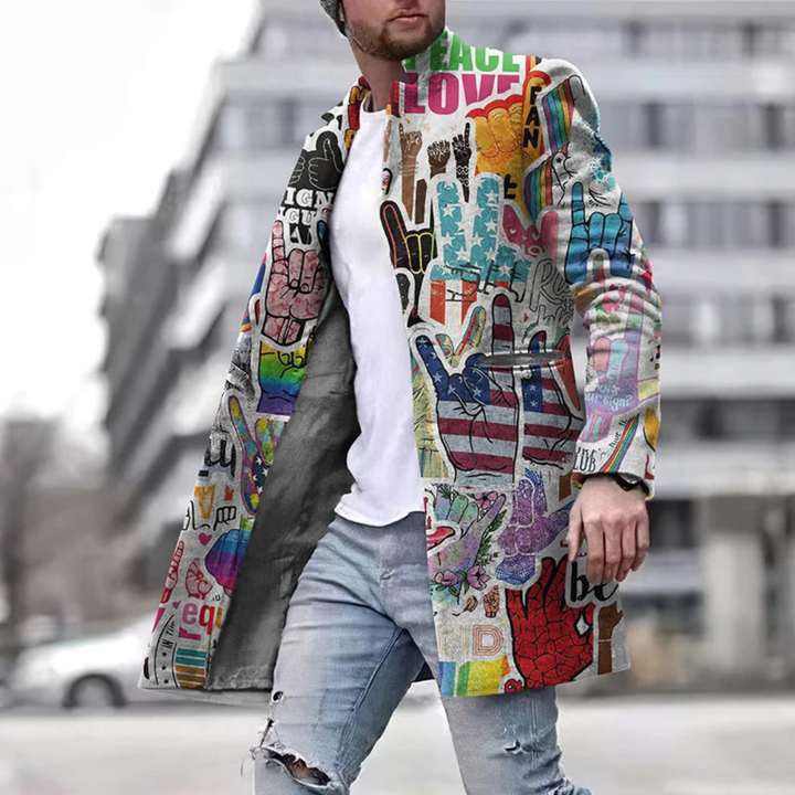 Giacca Uomo Tessuto Grafico Elegante Moderno - Vesarelli