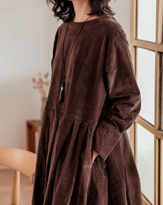 Abito Donna in Velluto Vestibilità Comoda Elegante