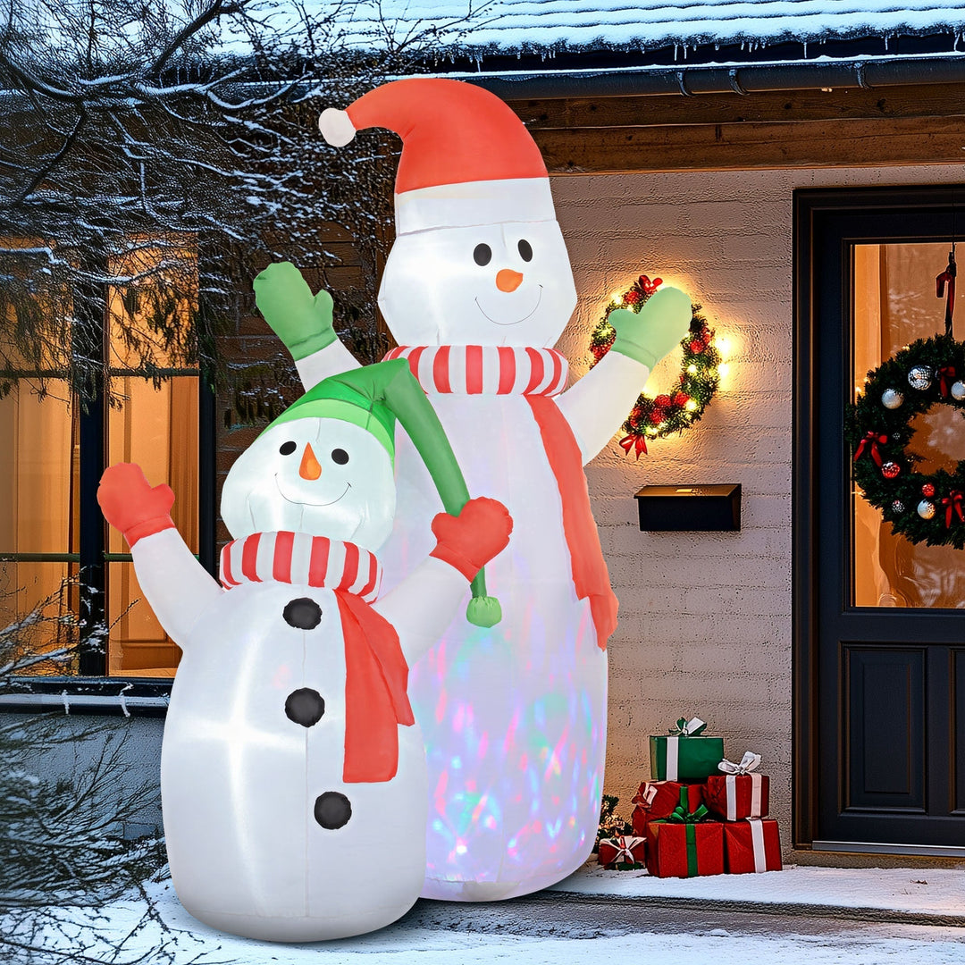 FrostyFamily – Grande pupazzo di neve illuminato per la decorazione del giardino anteriore 2