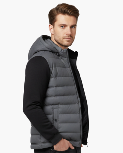 Giacca Uomo Trapuntata con Cappuccio Stile Urbano Termica