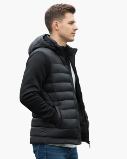 Giacca Uomo Trapuntata con Cappuccio Stile Urbano Termica
