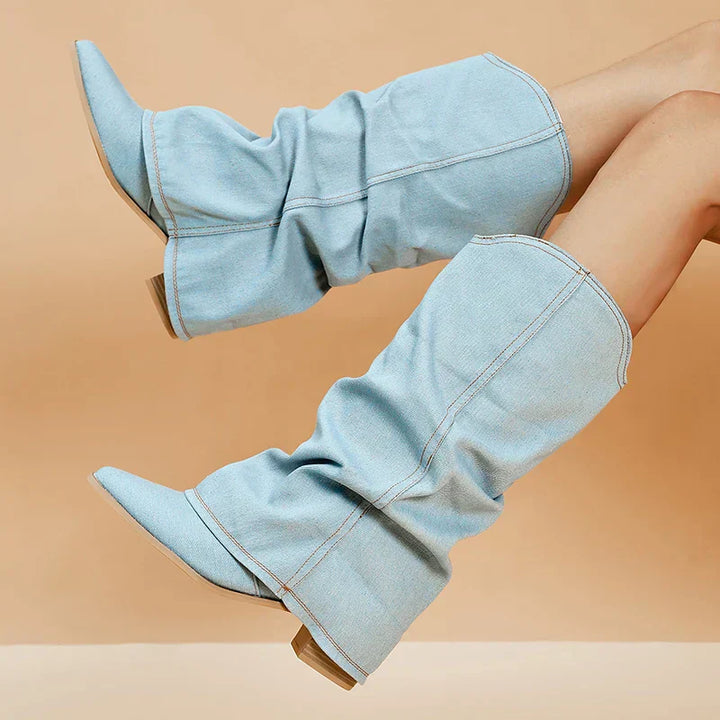 Stivali Donna in Denim Comodi Stile Elegante