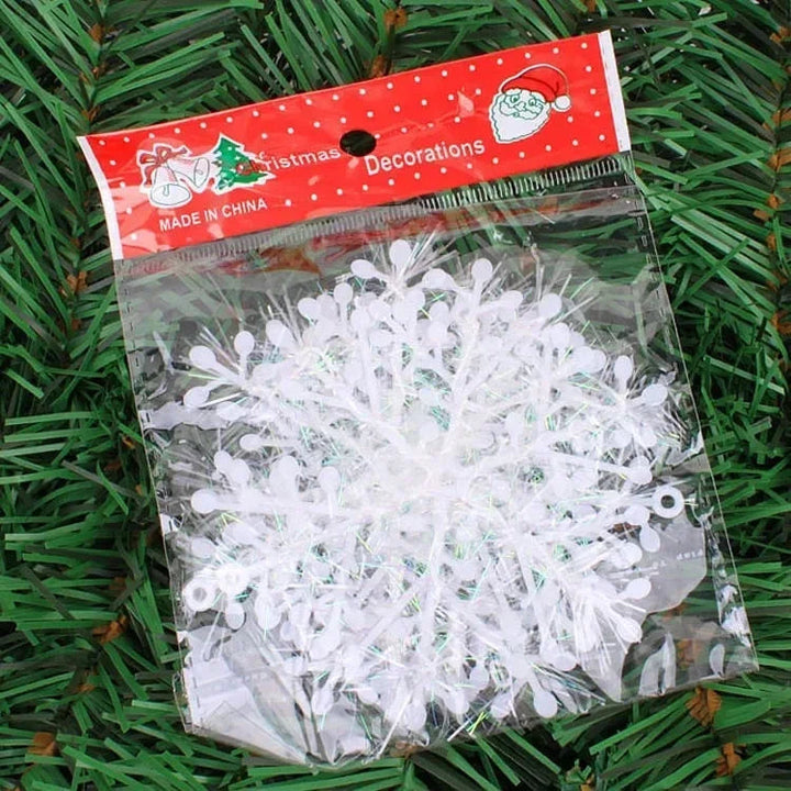 Ghirlanda Decorativa Fiocco di Neve Glitterata per Feste - Vesarelli