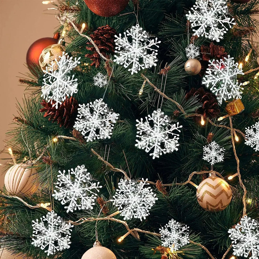 Ghirlande scintillanti | Decorazioni a forma di fiocco di neve glitterato per le feste 3