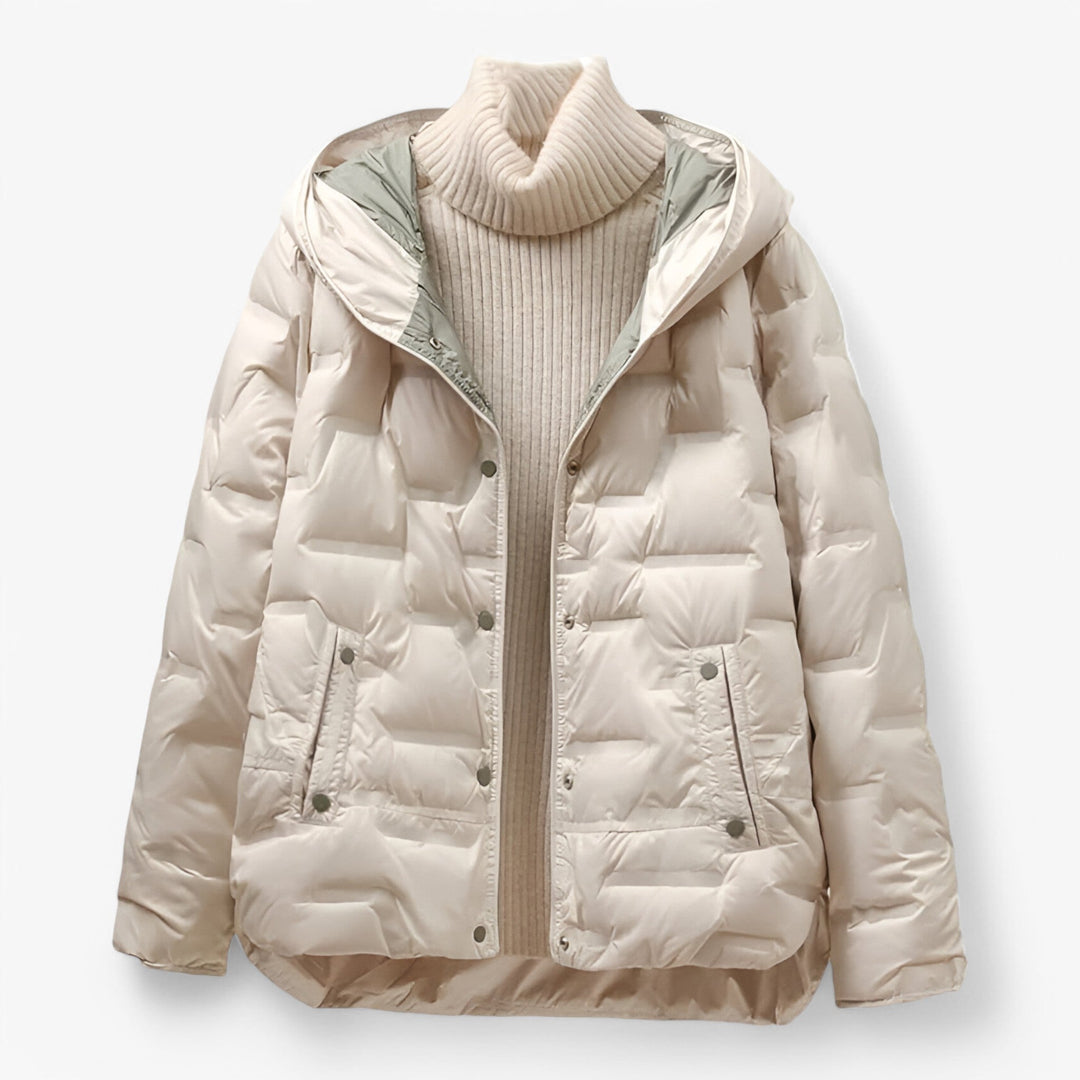 Giacca Invernale Donna con Cappuccio Removibile Chiusura Zip - Vesarelli