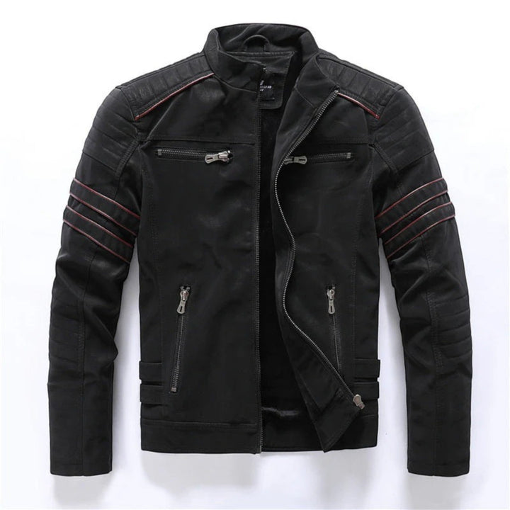 Giacca Moto Uomo Tessuto Tecnico Zip Frontale Tasche Sicure - Vesarelli