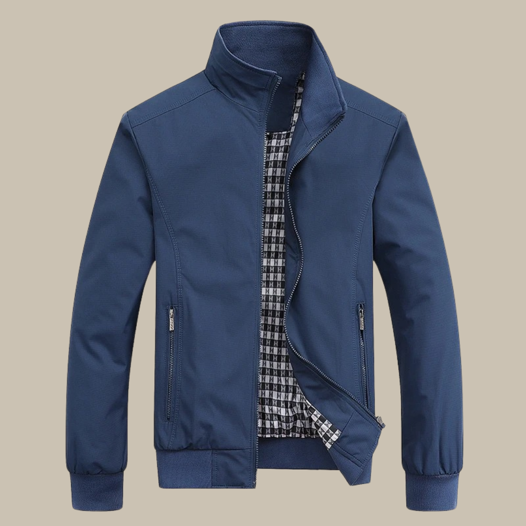 Giacca Uomo Zip Integrale Collo Alto Slim Fit - Vesarelli