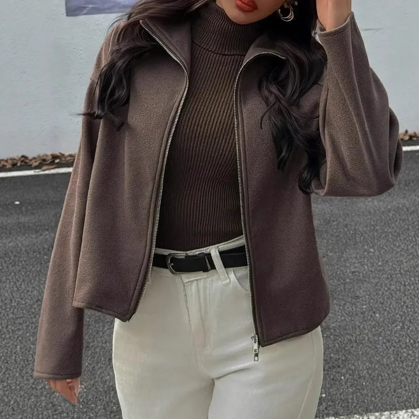 Giacca Donna Corta Collo Alto Chiusura Zip - Vesarelli