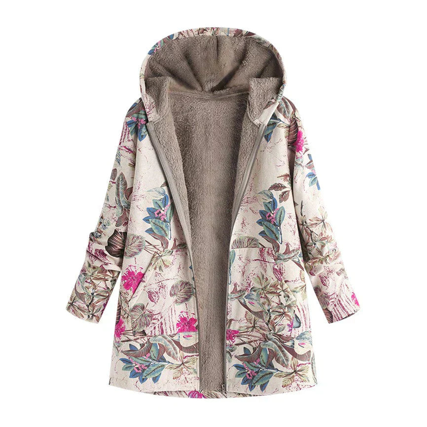 Giacca Lunga Donna Primaverile con Cappuccio e Tasche Regular Fit - Vesarelli