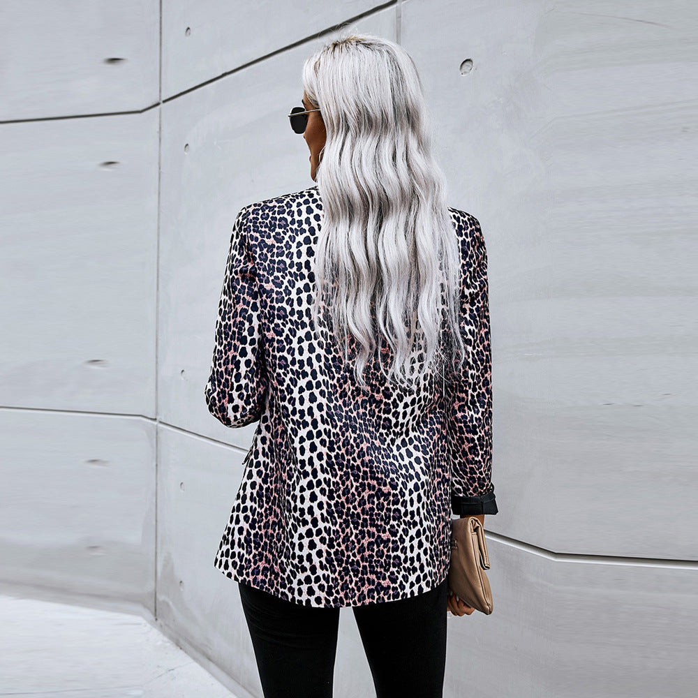 Giacca Donna Stampa Leopardata Ampia Comoda in Poliestere 2