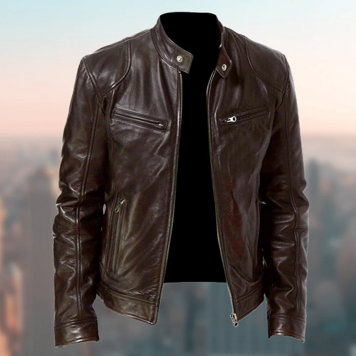 Giacca Pelle Uomo Elegante Slim Fit per Look Casual e Sofisticato - Giubbotto Uomo Versatile con Tasche Pratiche 1