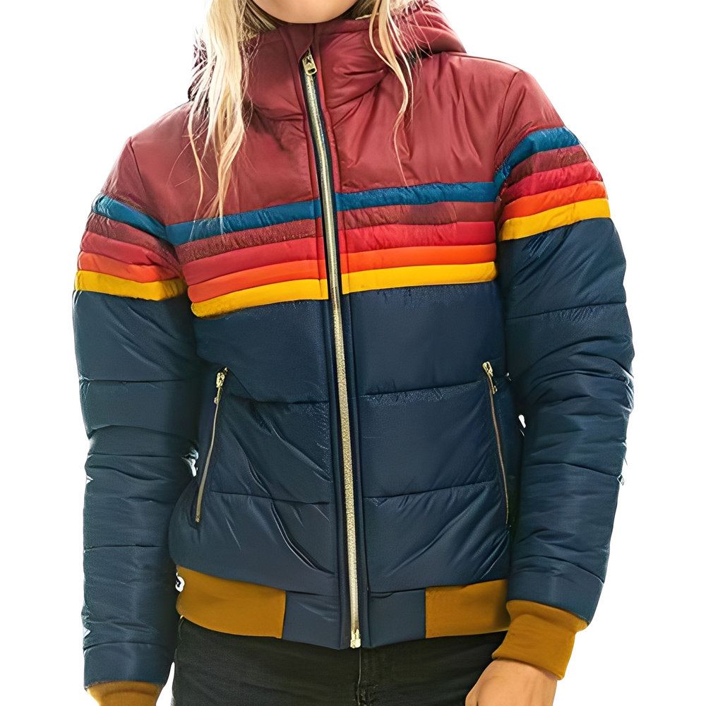 Giacca Invernale Trapuntata con Cappuccio da Donna | Meliora Blu marino