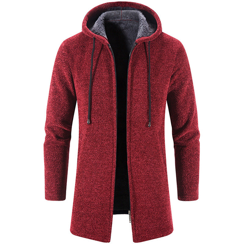 Giacca in Pile Con Cappuccio Per Uomo | Faren Rosso