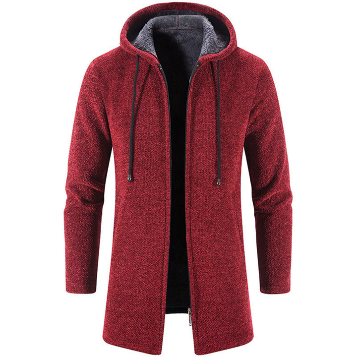 Giacca in Pile Con Cappuccio Per Uomo | Faren Rosso