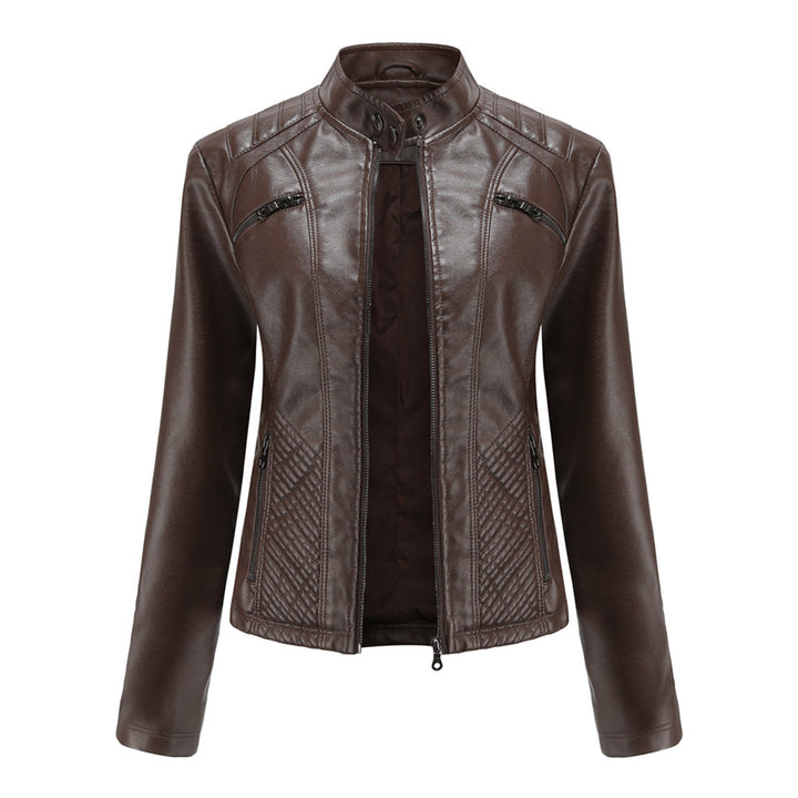 Giada | Donna Giacca Moto Ecopelle Colletto a Fascia Zip 7