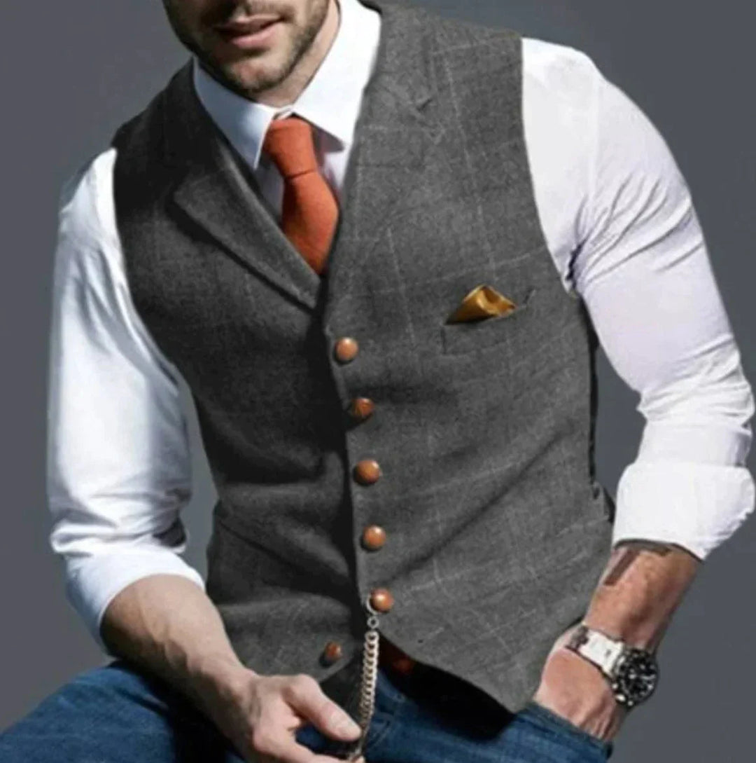 Gilet elegante Uomo | Chiusura con Bottoni & Taglio Affusolato