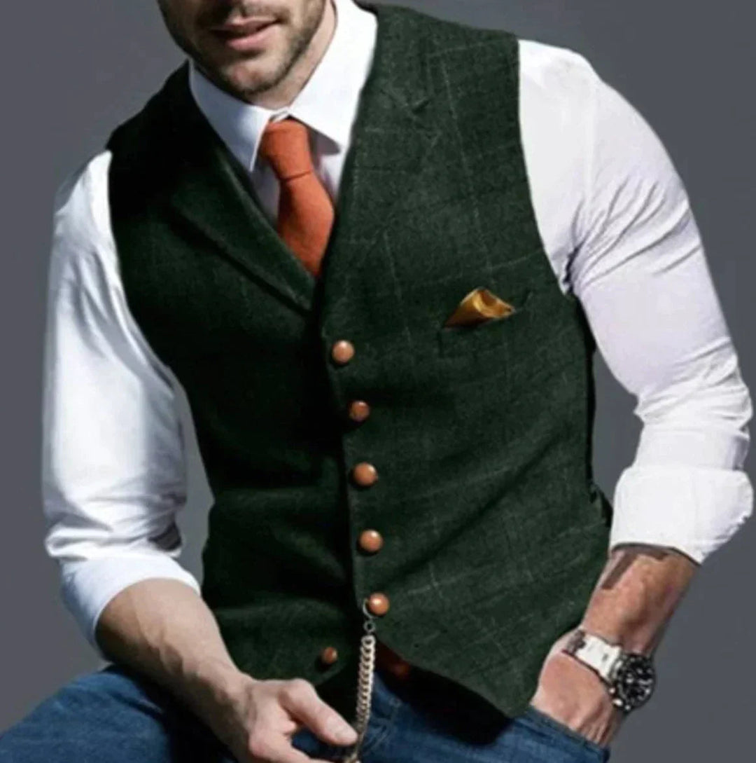Gilet elegante Uomo | Chiusura con Bottoni & Taglio Affusolato