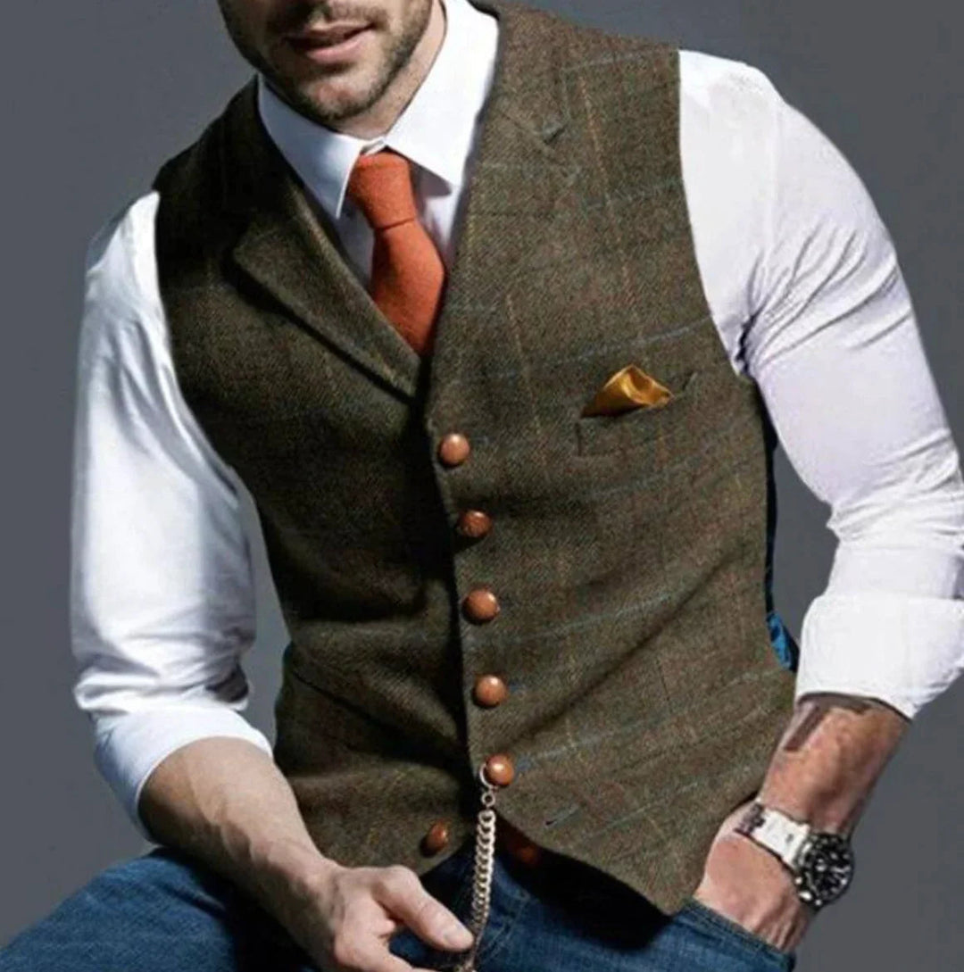 Gilet elegante Uomo | Chiusura con Bottoni & Taglio Affusolato