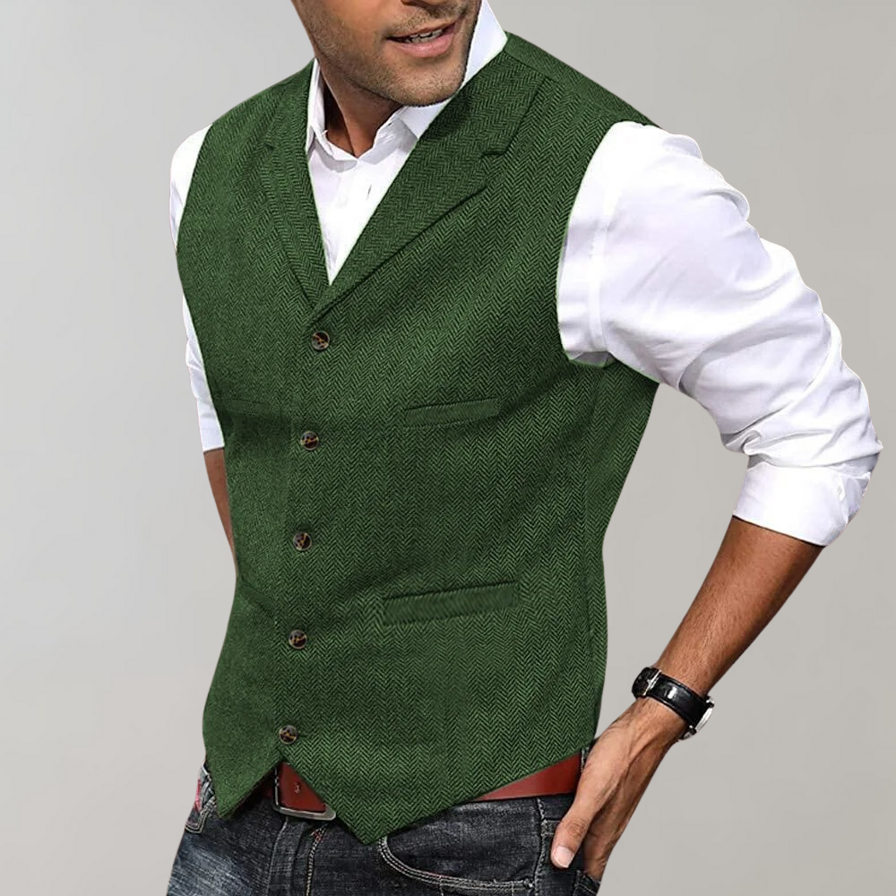 Gilet Uomo Vintage Bottoni Frontali Stile Elegante - Vesarelli