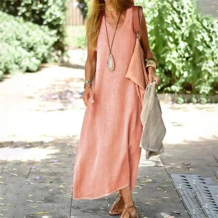 Abito Estivo Donna in Lino Elegante Vestibilità Fresca - Vesarelli