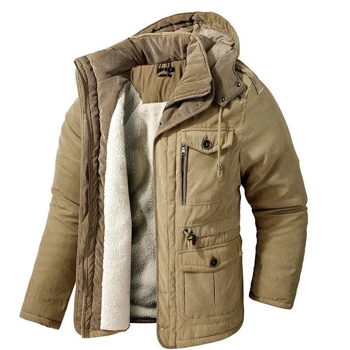 Giubbotto Uomo Invernale con Cappuccio Sagomato Tasche Multiple - Vesarelli