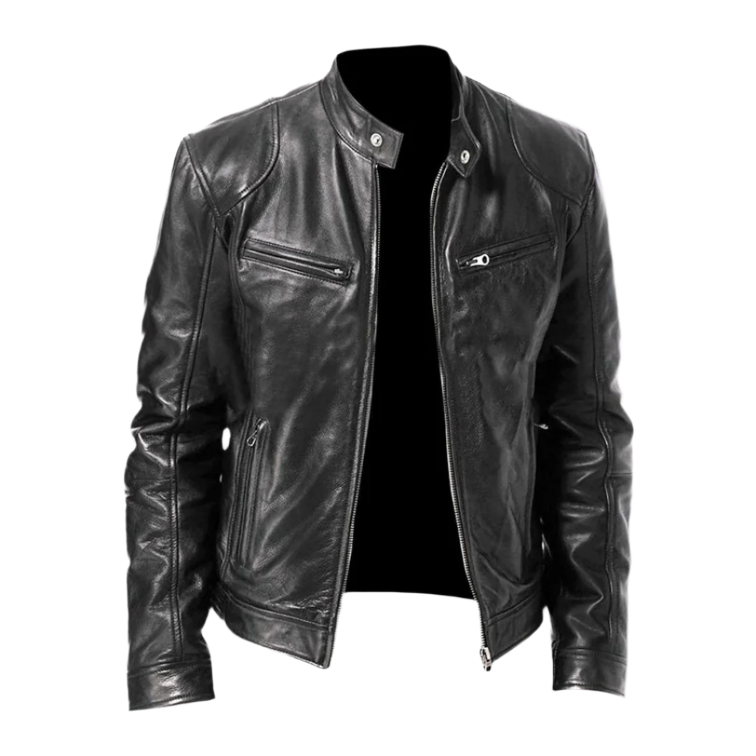 Giubbotto Uomo Biker in Tessuto con Tasche e Zip - Vesarelli