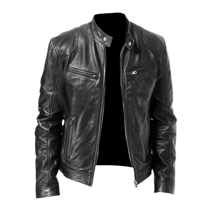 Giubbotto Uomo Biker in Tessuto con Tasche e Zip - Vesarelli