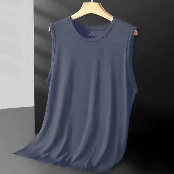 Givor | Gilet Estivo Leggero in Maglia di Seta Grigio Chiaro