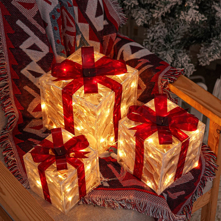 Set Scatole Regalo LED Decorazioni Natalizie Unisex - Vesarelli