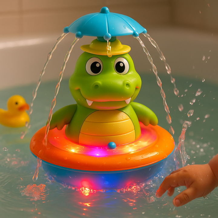 Giocattolo Bagno Bambino Coccodrillo Galleggiante Luminoso - Vesarelli