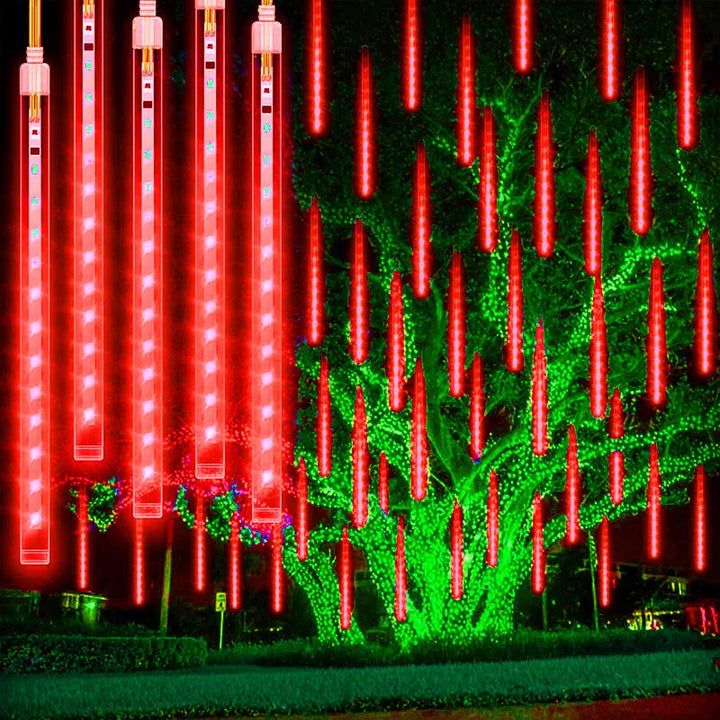Gocce di meteora | Luci LED a forma di goccia d'acqua per decorazioni festive all'aperto 9