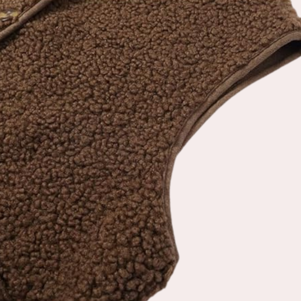 Gilet Donna in Sherpa con Bottoni Vestibilità Comoda - Vesarelli