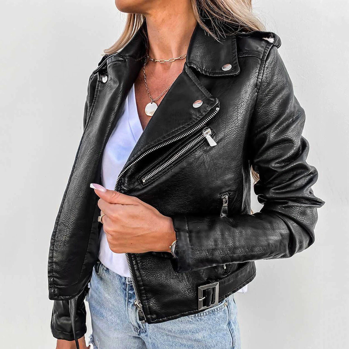 Giacca Donna in Pelle Stile Elegante Raffinata