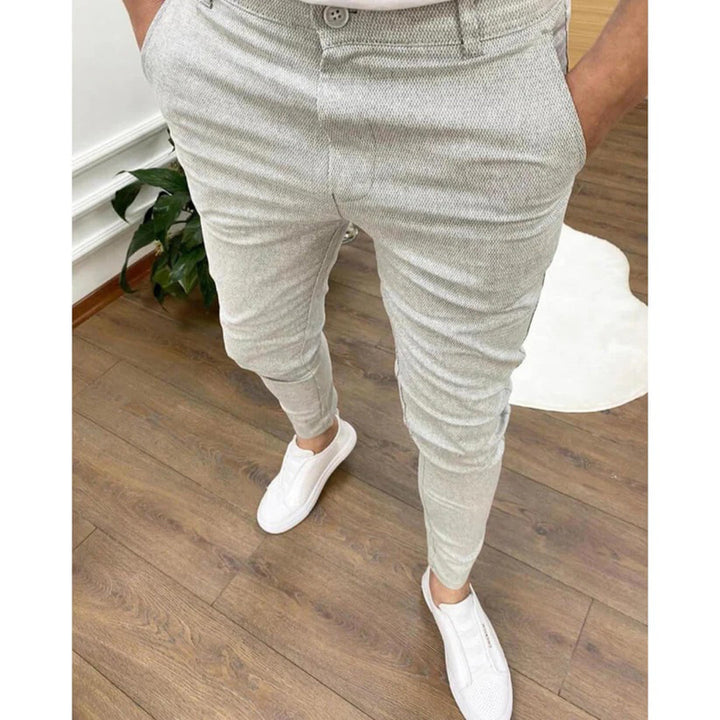 Pantaloni Uomo Slim in Tessuto Stretch Vestibilità Affusolata