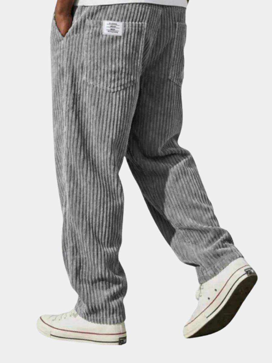 Grelix | Elegante Pantalone Uomo Rilassato in Velluto a Coste 1