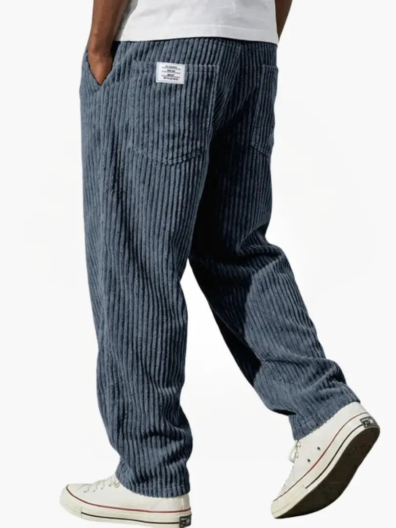 Grelix | Elegante Pantalone Uomo Rilassato in Velluto a Coste 2