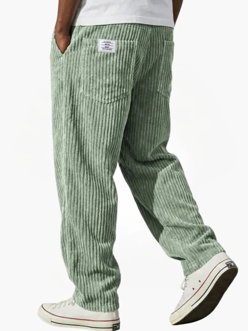 Grelix | Elegante Pantalone Uomo Rilassato in Velluto a Coste 5
