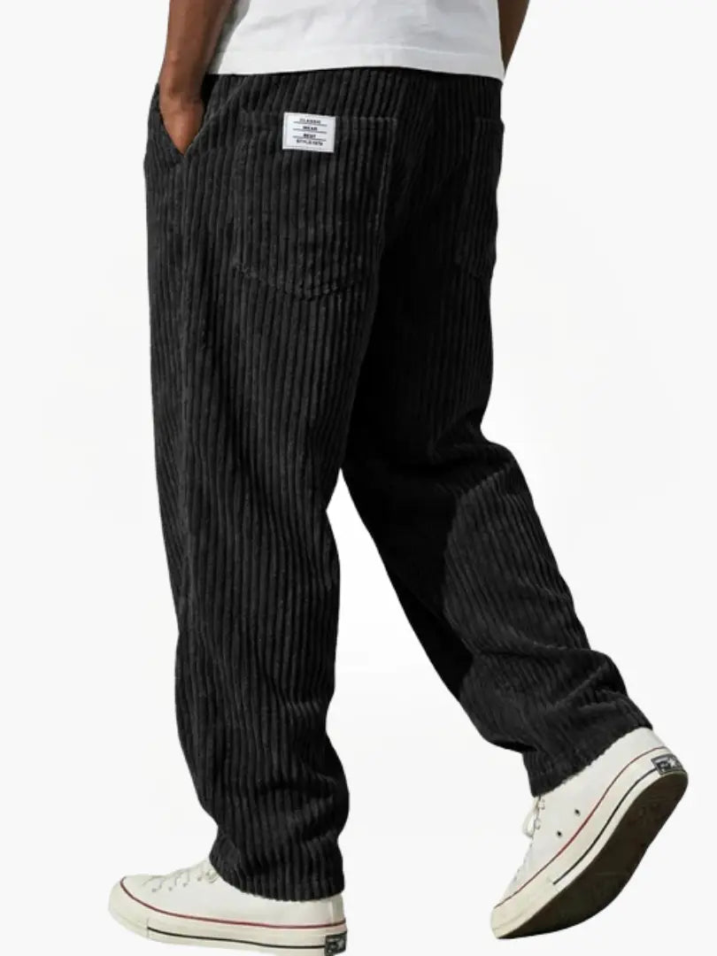 Grelix | Elegante Pantalone Uomo Rilassato in Velluto a Coste 7