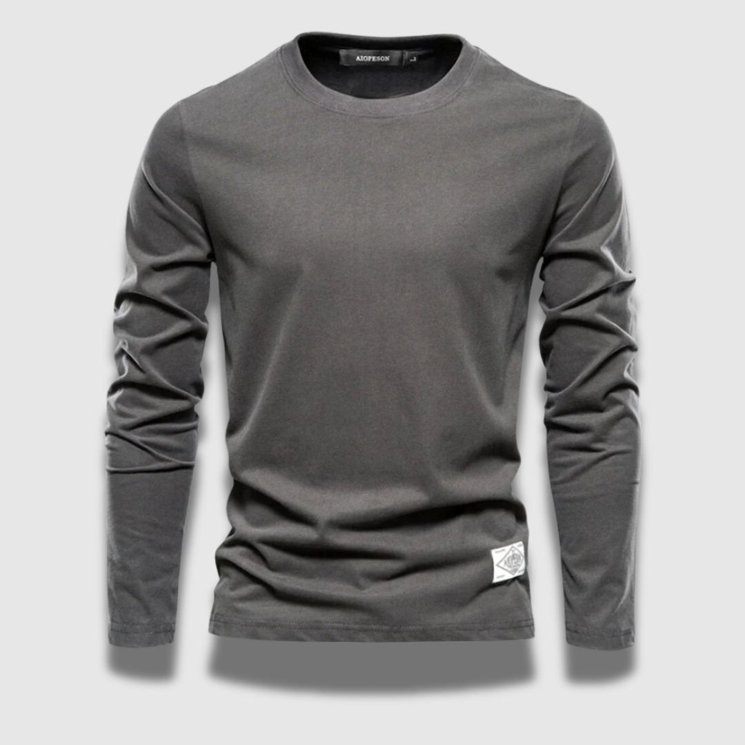 Maglietta Uomo Maniche Lunghe Elegante Casual Slim Fit